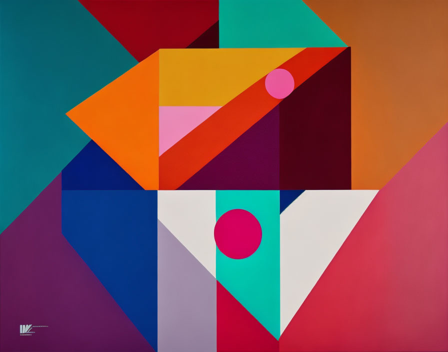 Colorful Geometric Abstract Art with Overlapping Shapes