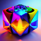 Colorful Transparent Acrylic Cube Puzzle with Multicolored Lights