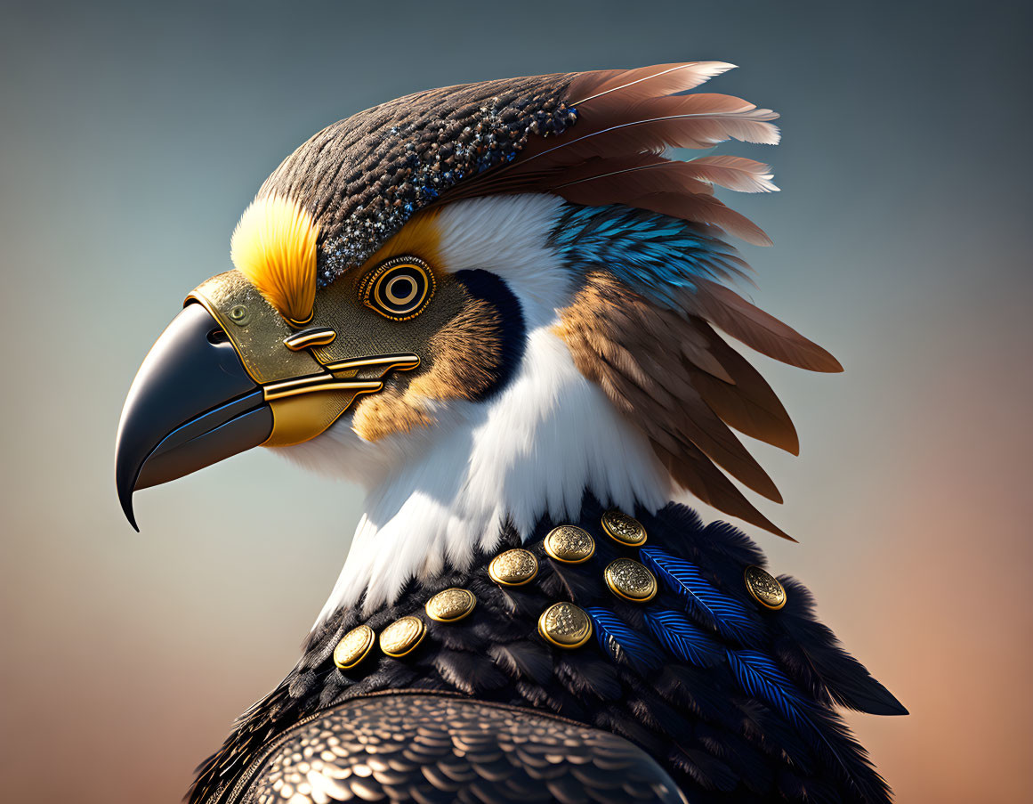 Eagle-themed digital artwork with fantasy armor elements