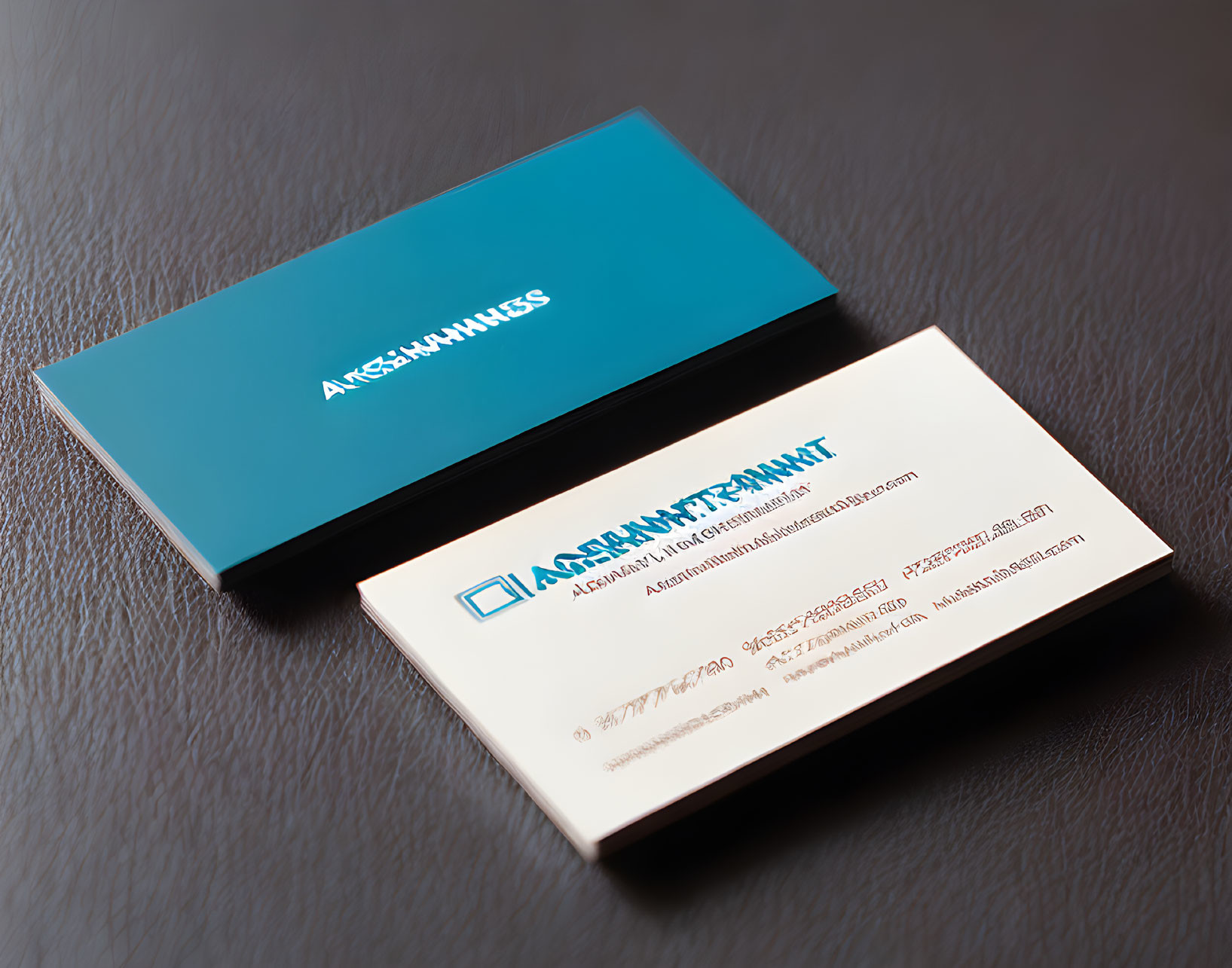 Modern Design Business Cards on Textured Dark Background