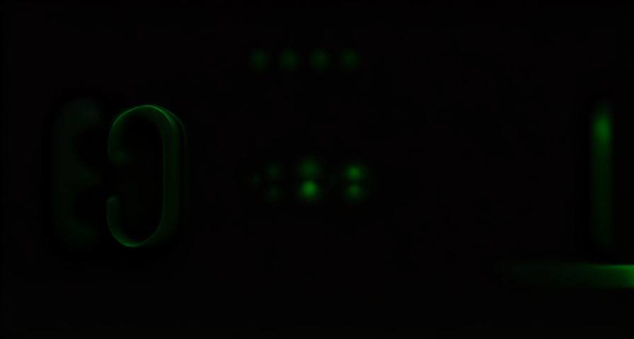 Dimly Lit Room with Green Digital Clock at 9:00