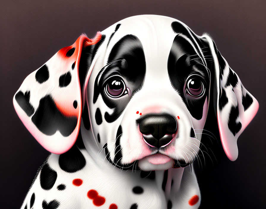 Dalmatian Puppy Illustration with Big Expressive Eyes