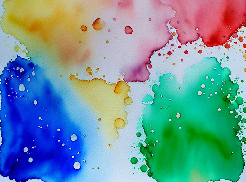 Colorful Watercolor Painting with Blending Shades