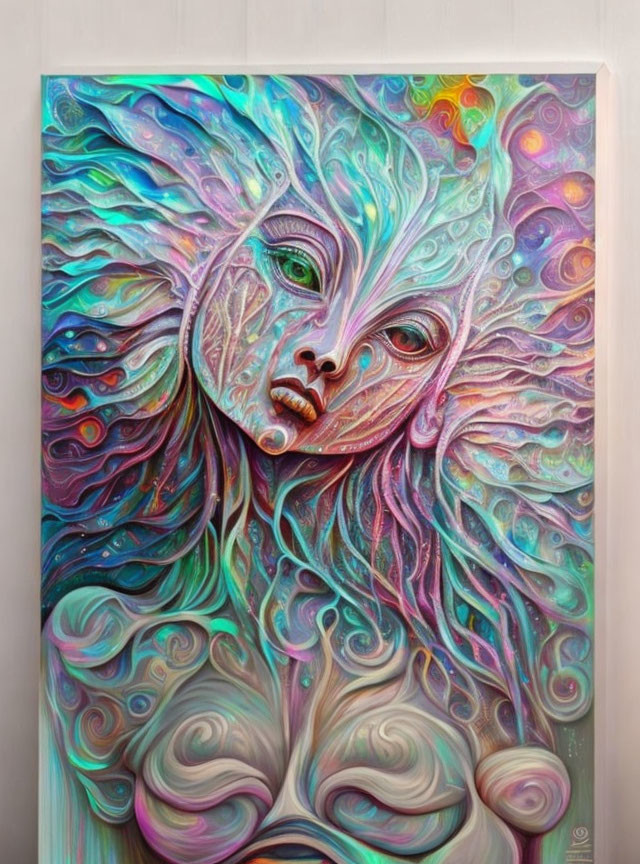 Colorful Abstract Fantasy Creature in Surreal Landscape