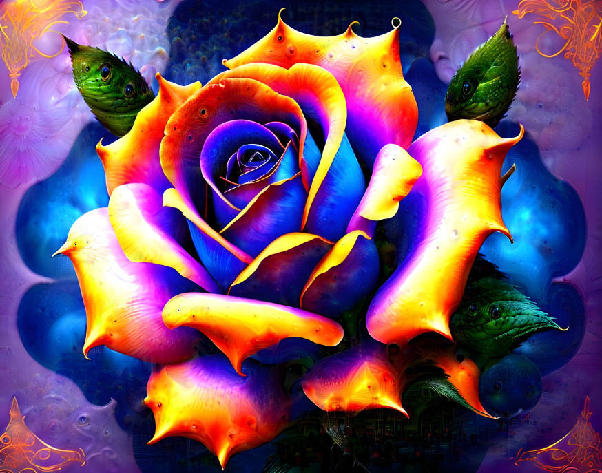 colorful rose