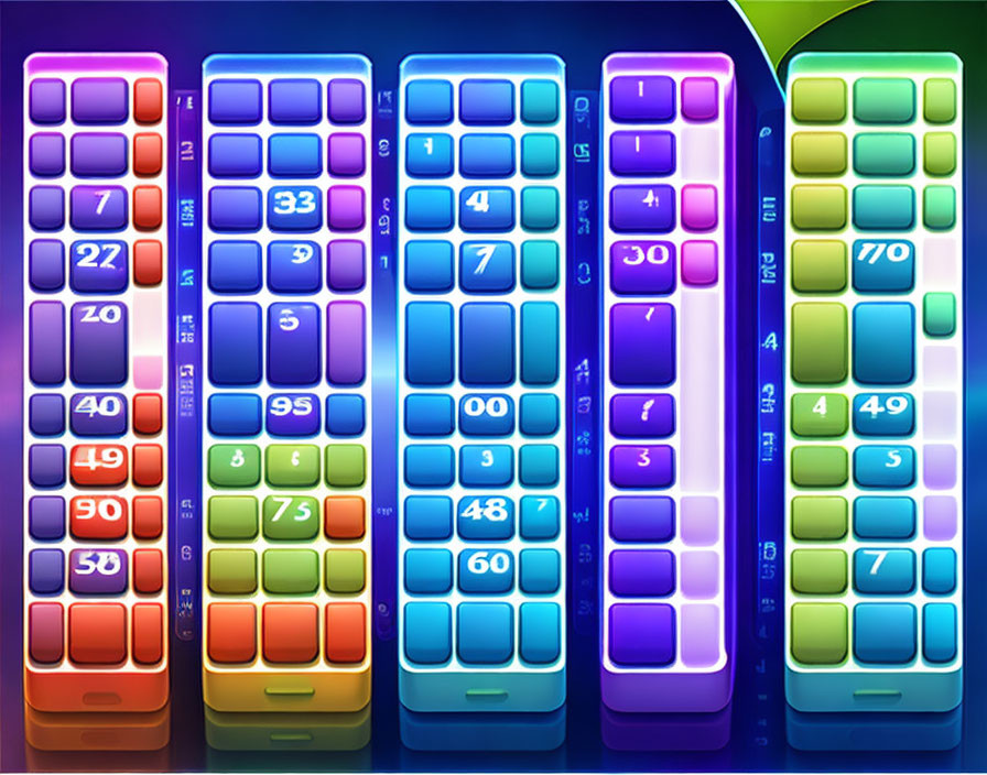 Vibrant Gradient Background with Colorful Numbered Blocks