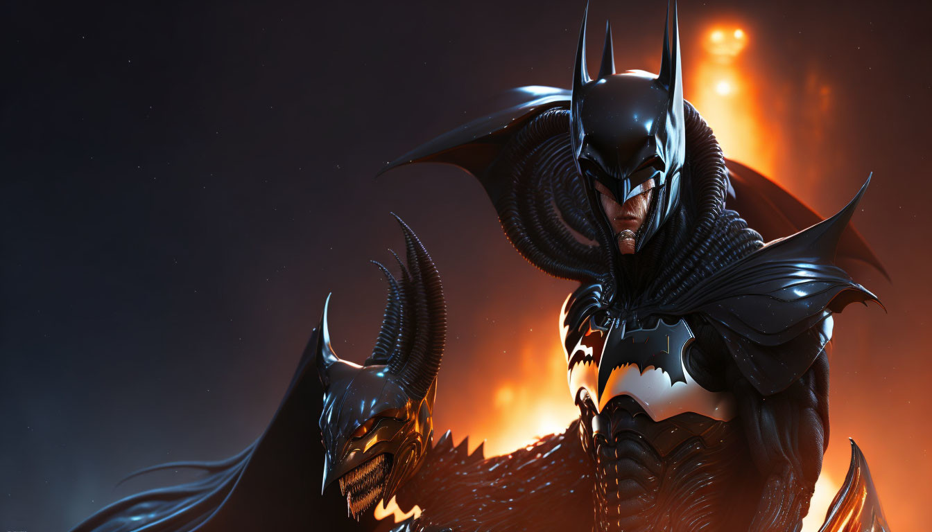 Stylized Dark Batman Image with Sharp Armored Features