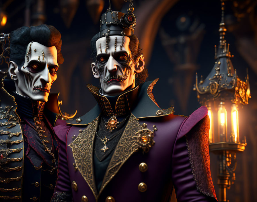 Steampunk Dracula and Frankenstein