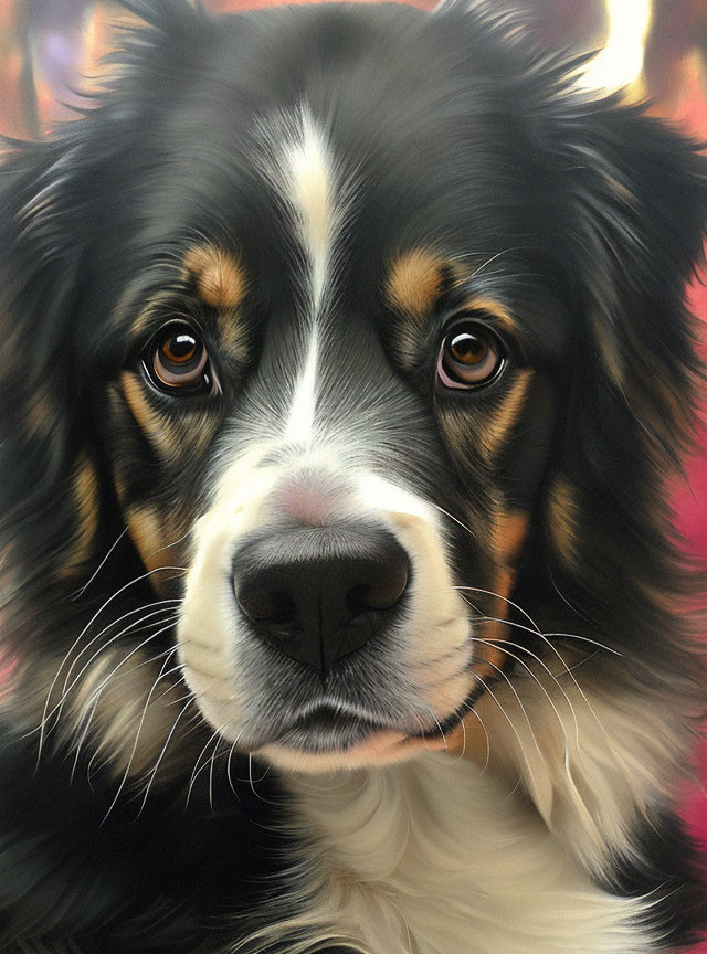 Bernese Mountain Dog Close-Up Portrait with Expressive Eyes