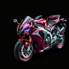 Colorful Sport Motorcycle with Neon-Pink and Purple Highlights