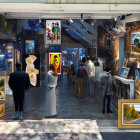 Indoor Art Exhibition Showcasing Vibrant Paintings