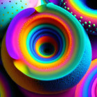Colorful concentric circle fractal art with intricate patterns