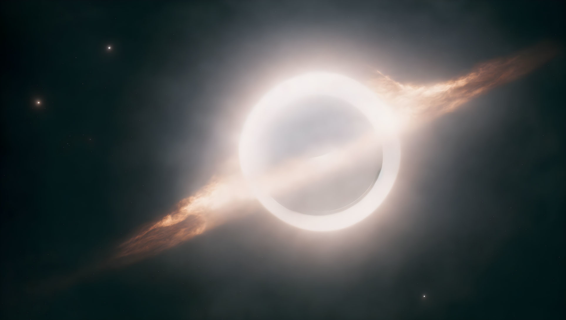 Bright Eclipse with Radiant Ring in Cosmic Scene