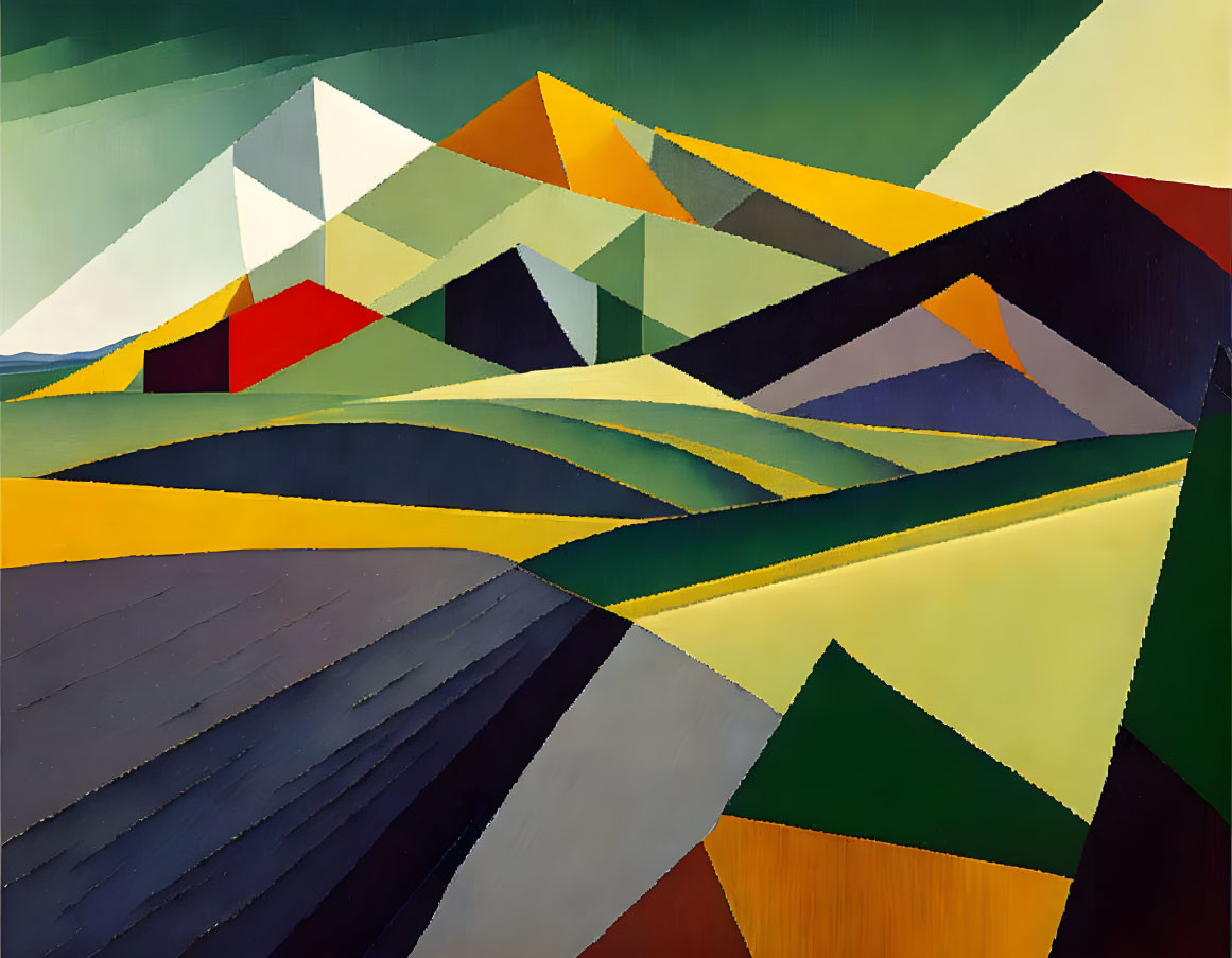 Geometric Landscape: Rolling Hills & Facet Mountains