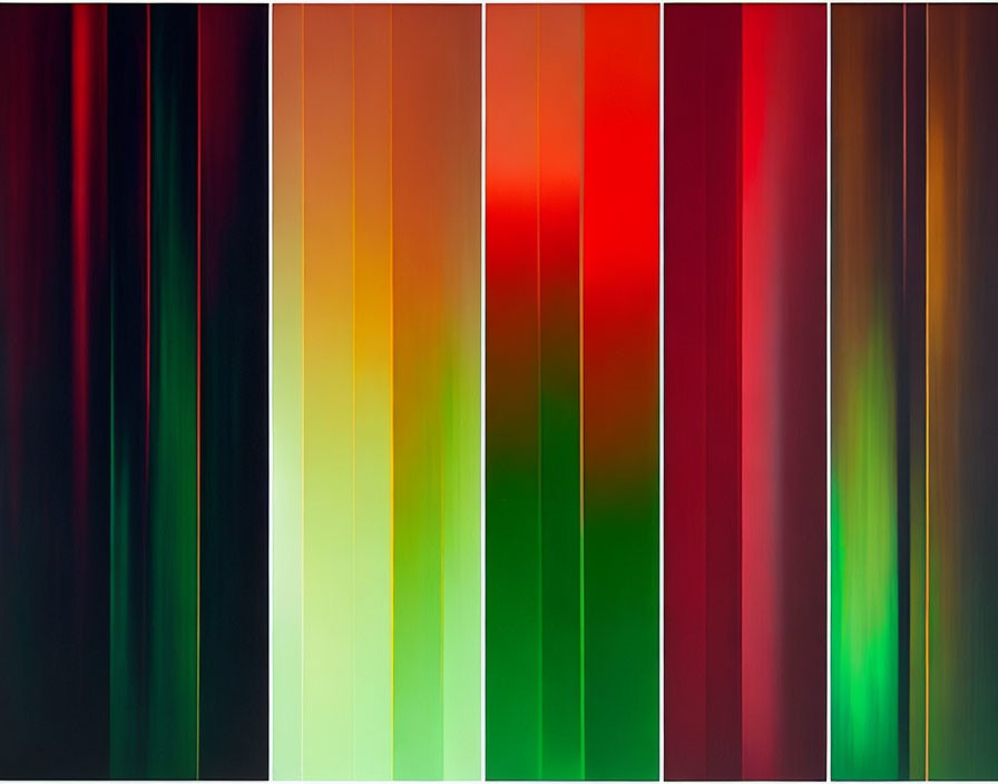 Multicolored Abstract Vertical Panels in Red and Green Gradient