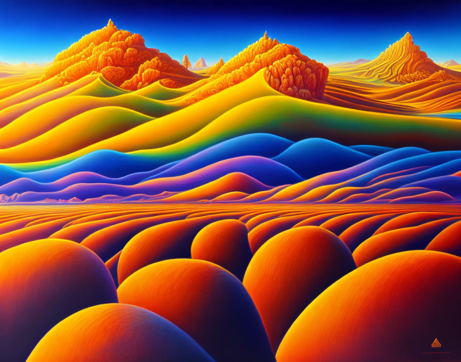 Colorful Surreal Landscape Painting with Vibrant Tones