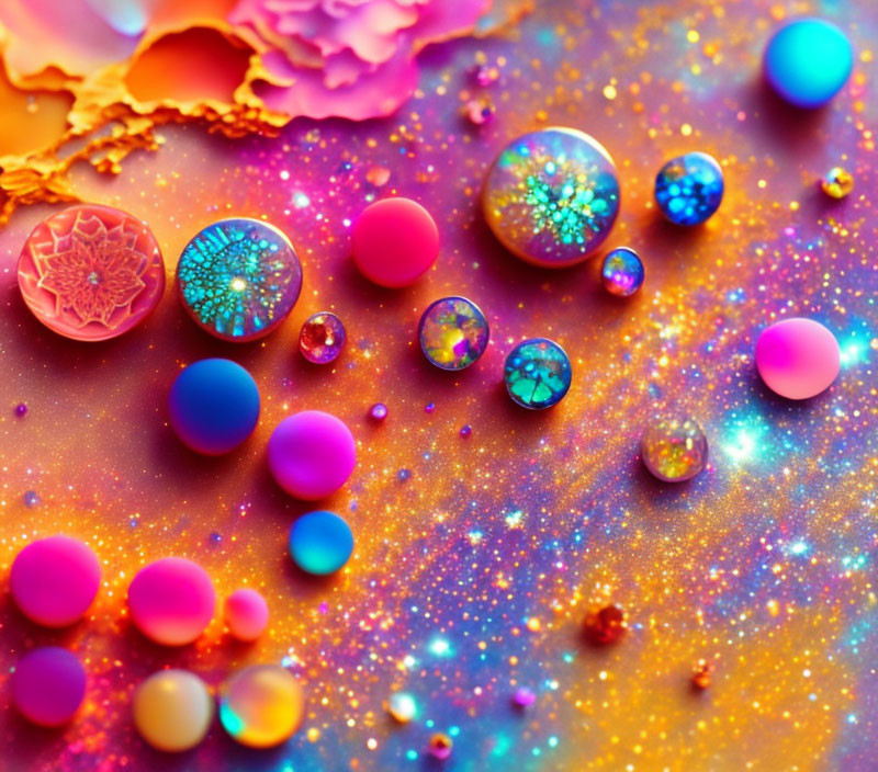 Colorful Background with Variegated Hues and Sparkling Effects