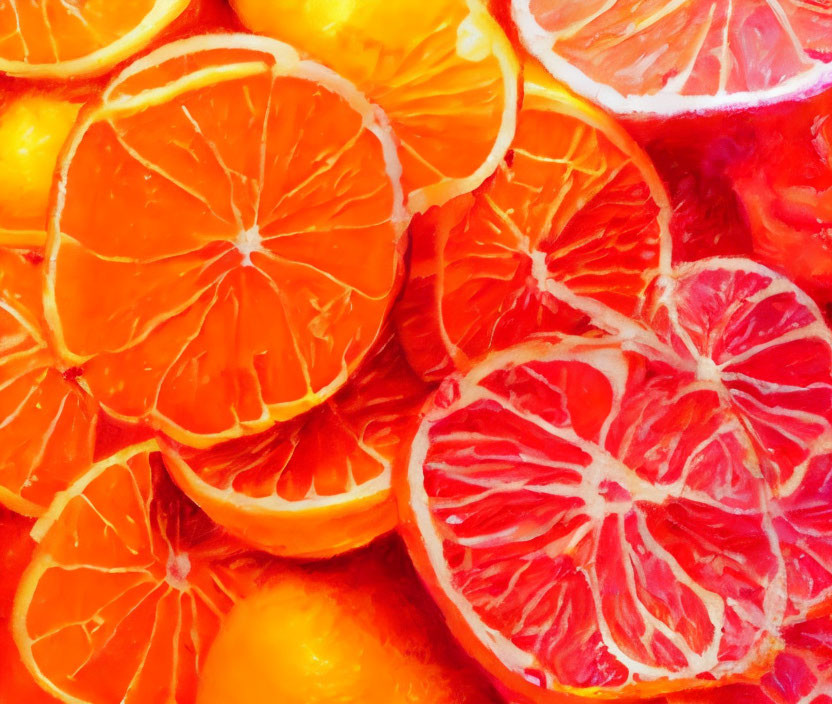 Fresh Citrus Fruits Close-Up in Vibrant Colors