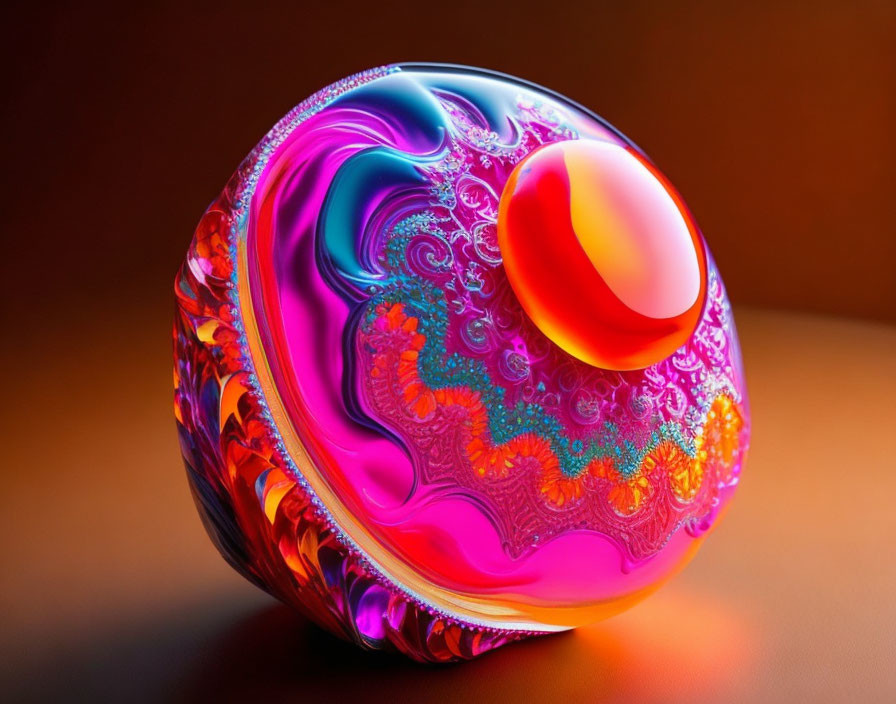 Colorful Digital Art: Intricate Patterns on Spherical Object