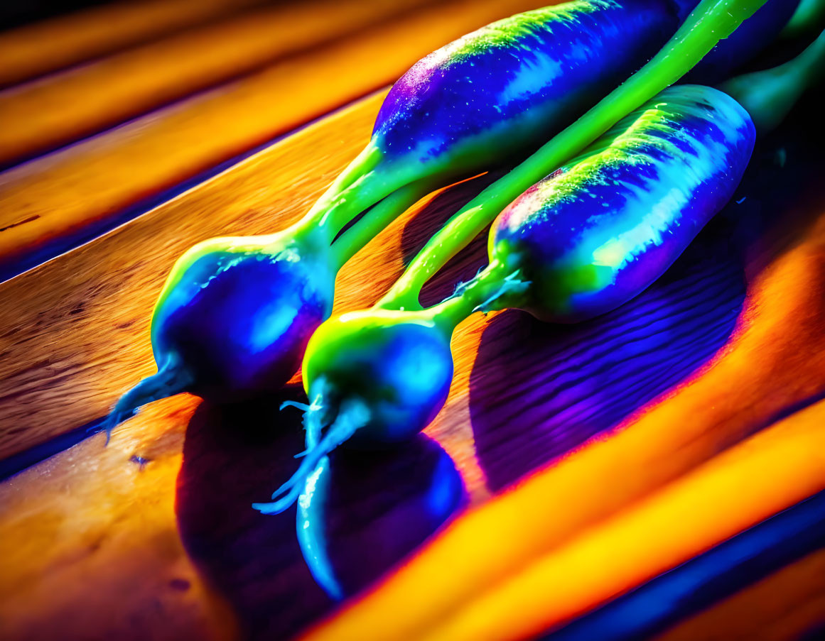 Vibrant Purple Jalapeno Peppers on Wooden Surface