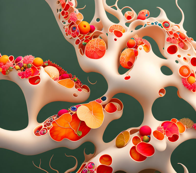 Anatomy of Bone Tissue with Marrow and Blood Cells Displayed