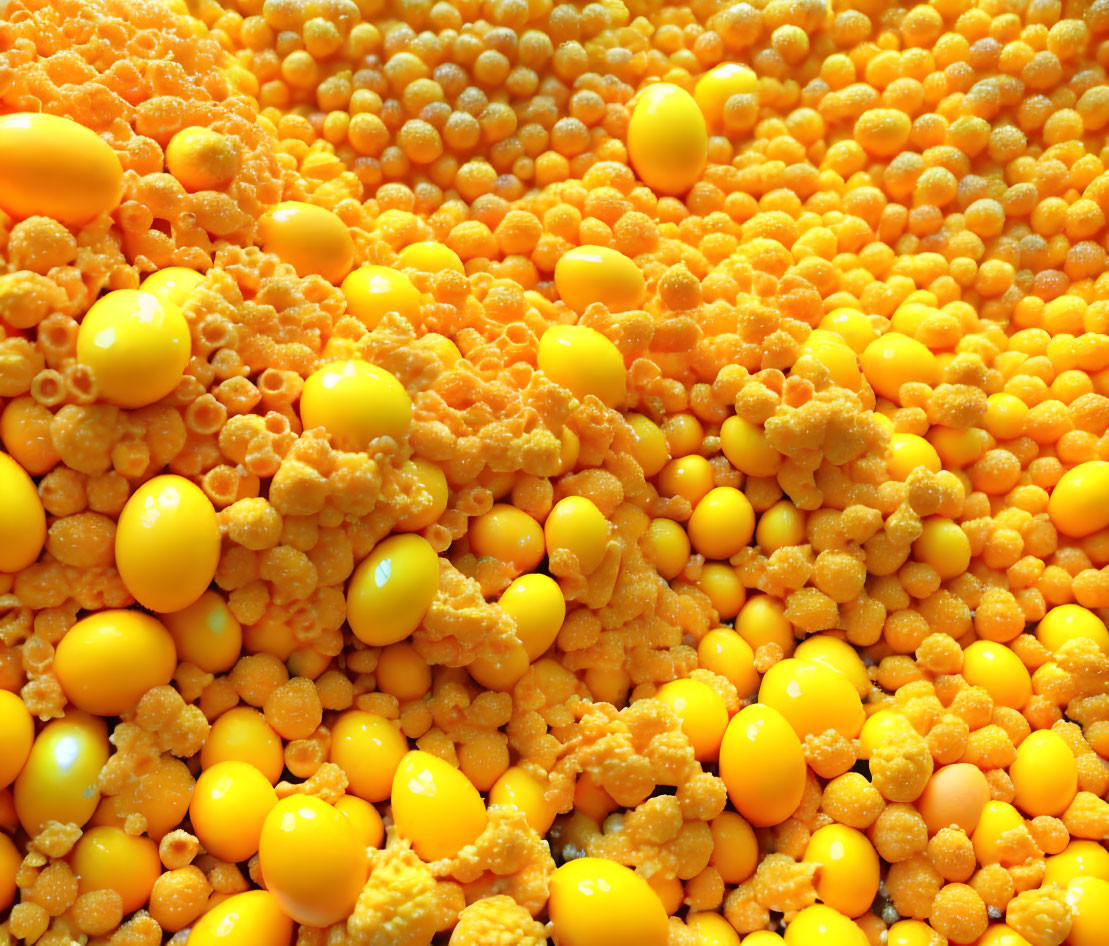 Vibrant Yellow Spheres with Bumpy Texture