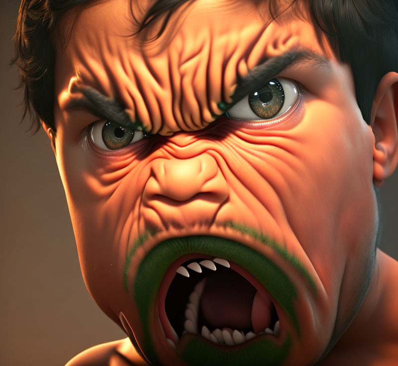 Detailed Hyper-Realistic Angry Child Illustration