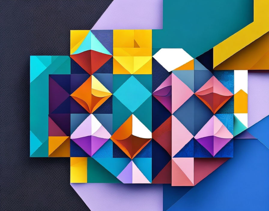 Colorful Abstract Art: Overlapping Geometric Shapes in 3D