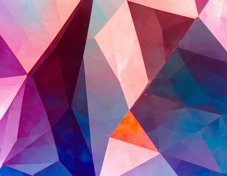 Multicolored geometric mosaic background with triangular facets.