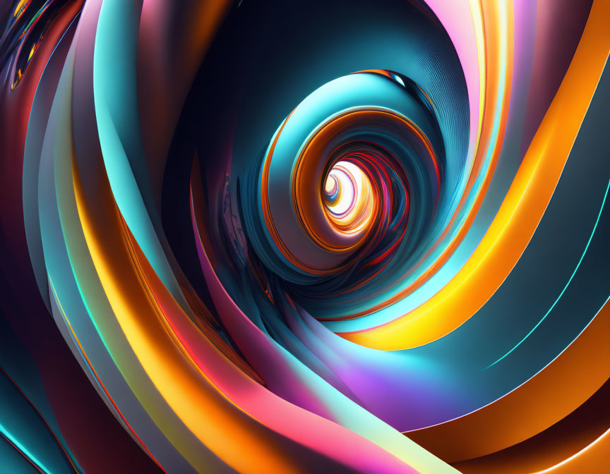 Colorful Abstract Spiral Art with Flowing Lines