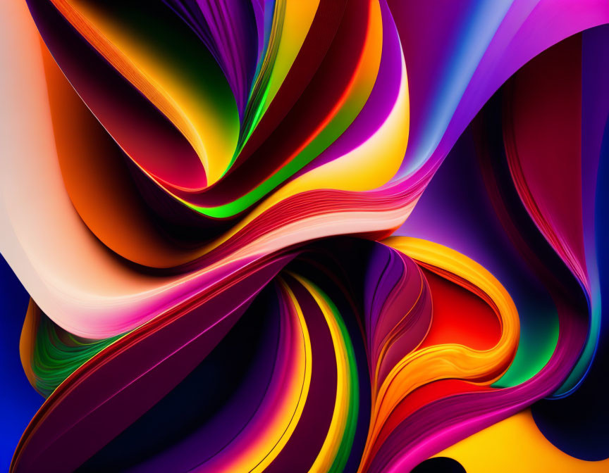 Colorful Abstract Swirls with Gradient Blending