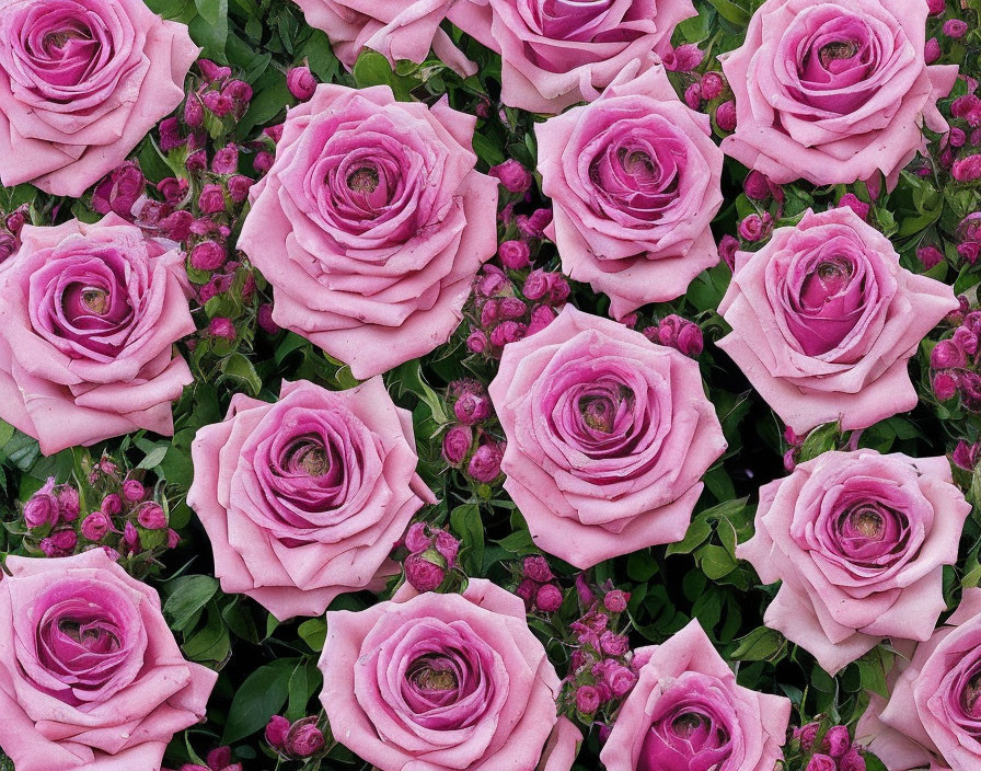 Pink Roses and Buds Patterned Background