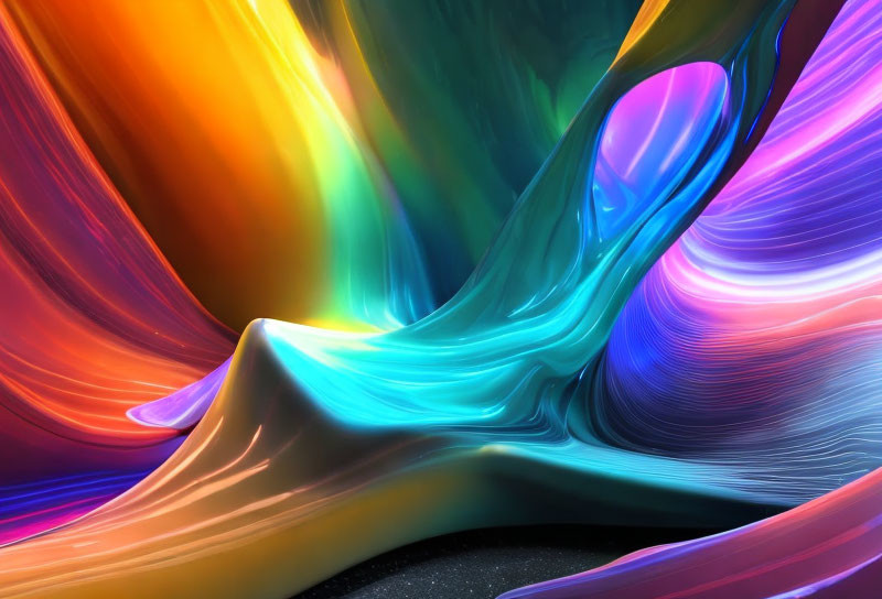 Vibrant Multicolor Swirling Digital Art with Abstract Gradients