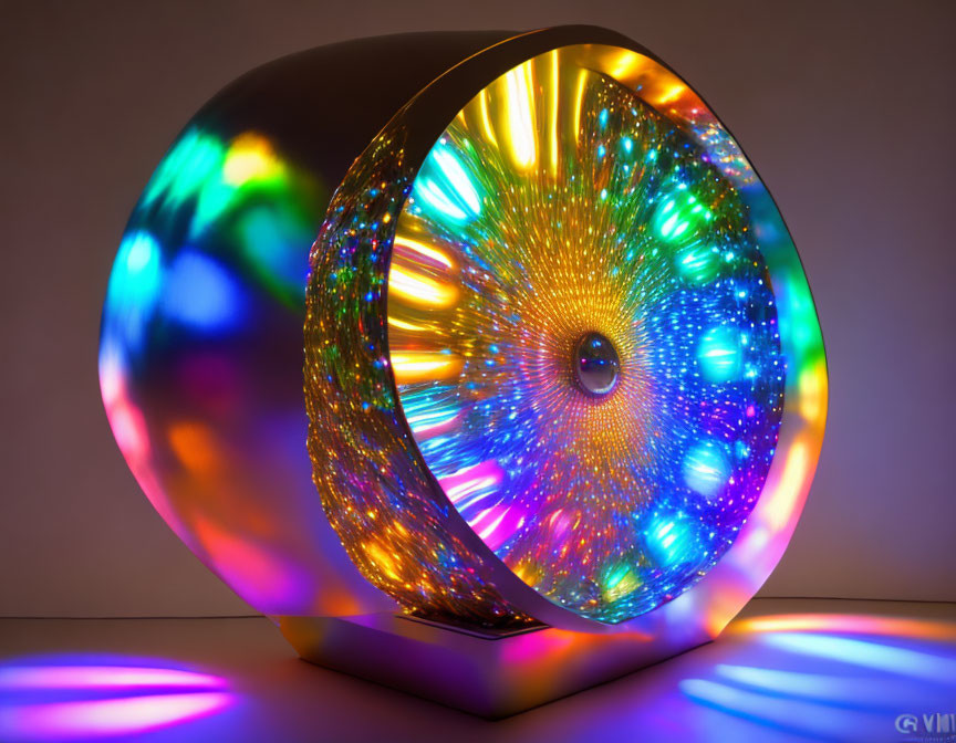 Colorful Light Patterns in Vibrant Art Installation