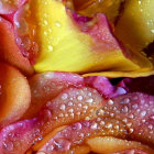 Assorted Citrus Fruits and Berries with Water Droplets in Close-up