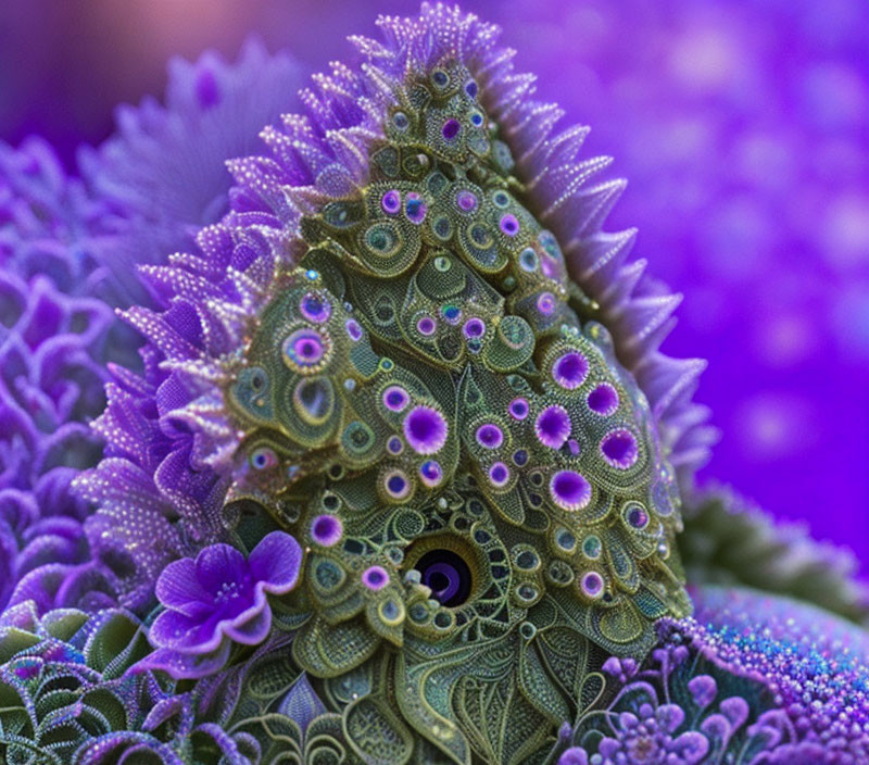 Purple Romanesco Broccoli showcasing intricate fractal patterns