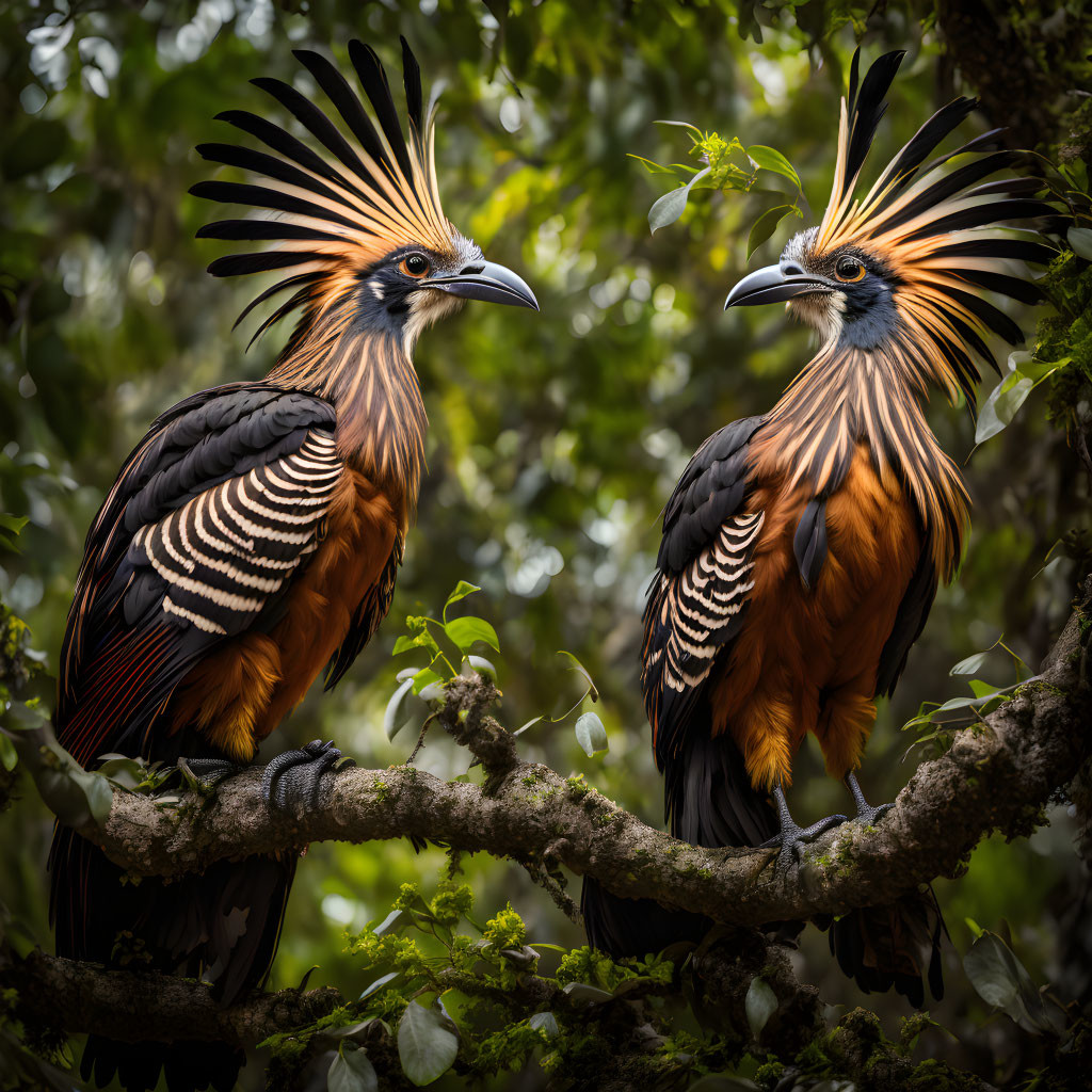 Majestic Philippine eagles with striking plumage perched on a branch