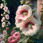 Vibrant Pink Peonies Blooming Among Green Foliage