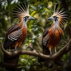 Majestic Philippine eagles with striking plumage perched on a branch