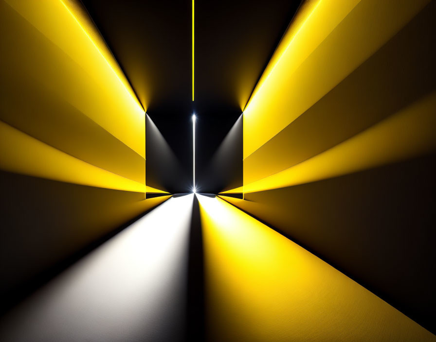 Symmetrical Black and Yellow Abstract Design