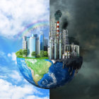 Earth divided: Natural landscapes vs. industrial pollution