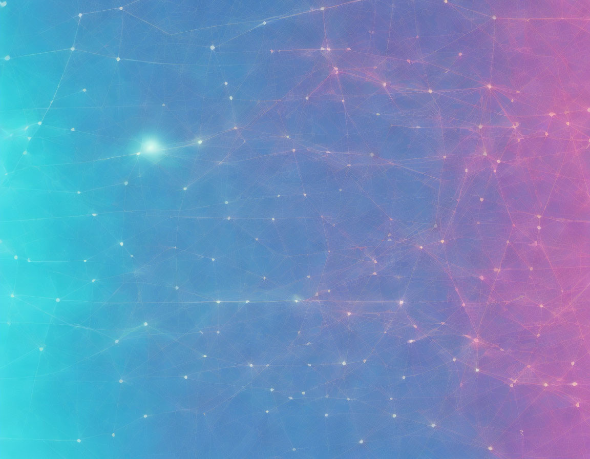 Blue and Pink Abstract Background with Connected Lines and Dots