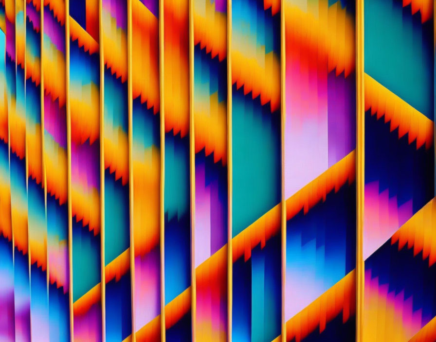 Colorful Abstract Pattern with Diagonal Stripes in Orange, Blue, Pink, and Purple