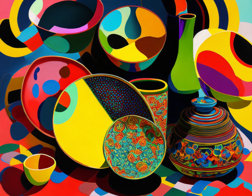 Colorful Ceramics and Pottery with Intricate Patterns