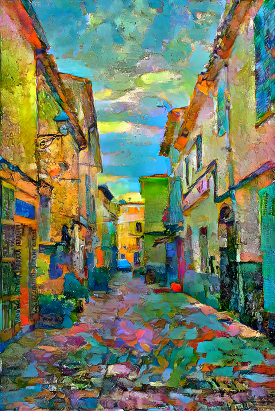 "Narrow Mallorcan Street" - by Unreal.