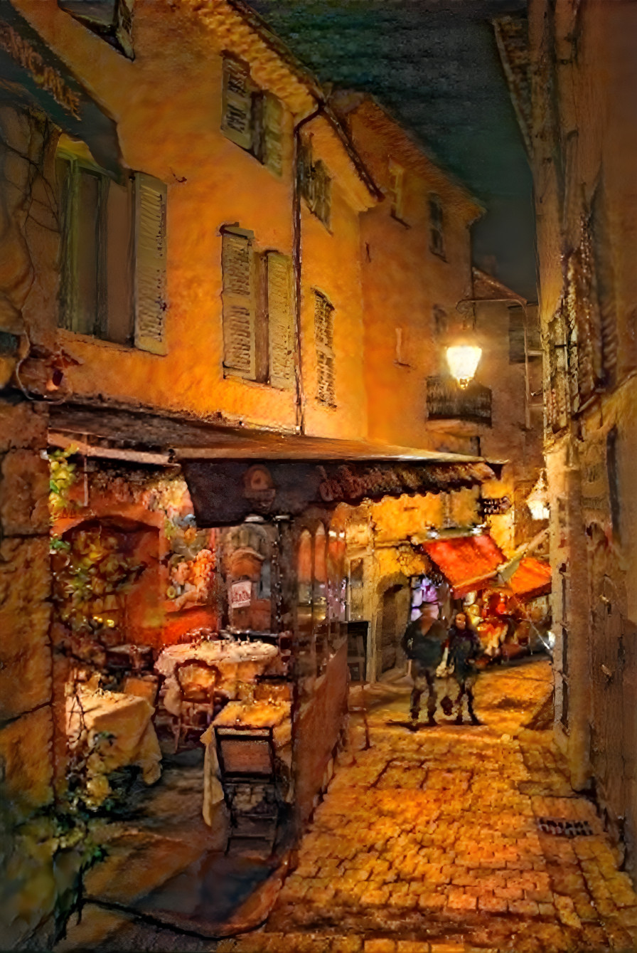 "Outdoor Dining, French Riviera" - by Unreal.