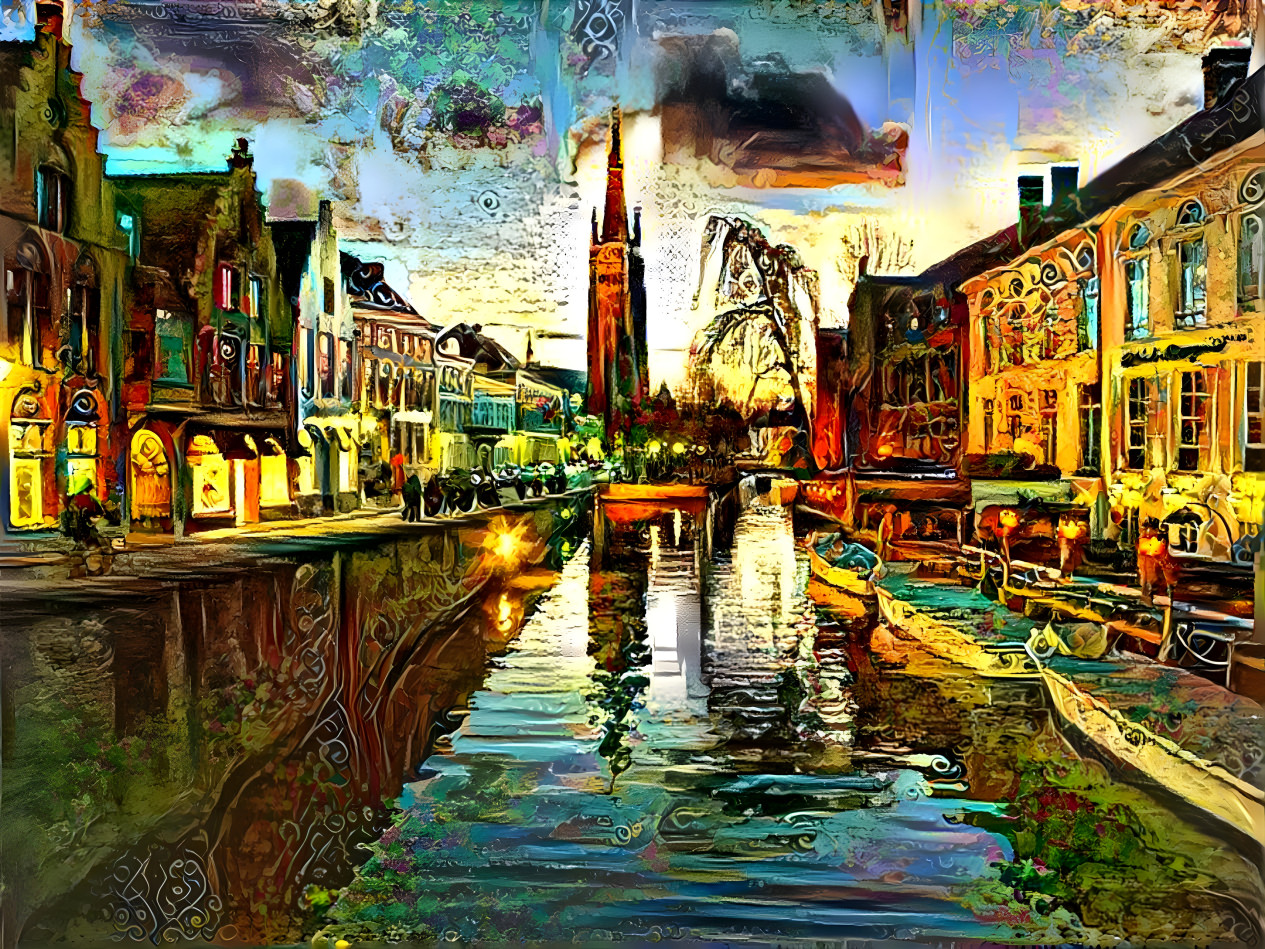 "Bruges at Sundown" - by Unreal.