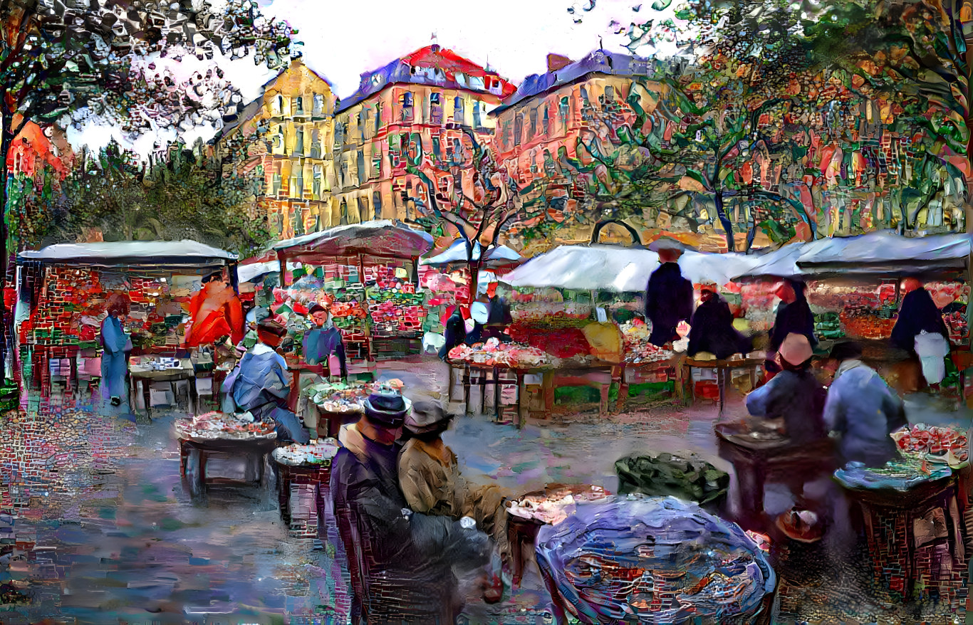 "Open Air Market, Paris" - Unreal/AI.