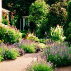 Children playing in vibrant garden with lush greenery