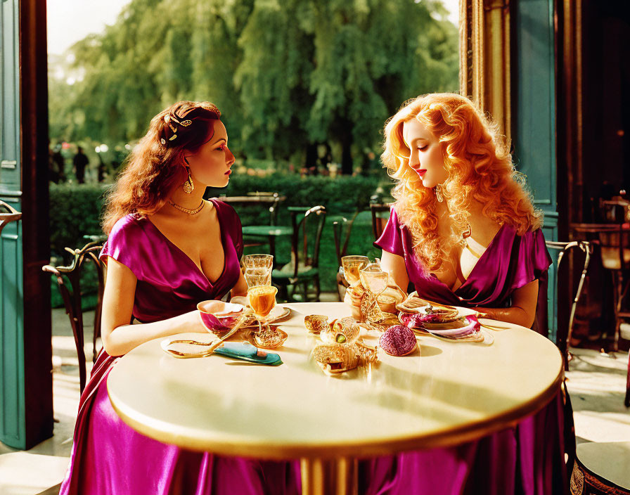 Two women in the cafe